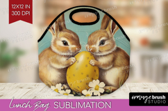 Retro Easter Lunch Bag - Easter Lunch Bug PNG Sublimation Product Image 1