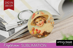 Retro Easter Keychain PNG - Easter Keychain Sublimation Product Image 1