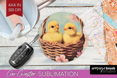 Retro Easter Car Coaster - Easter Coaster PNG Sublimation Product Image 1