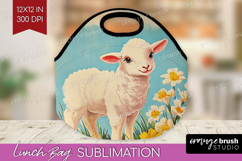 Retro Easter Lunch Bag - Easter Lunch Bug PNG Sublimation Product Image 1