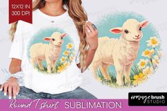 Retro Easter Round Tshirt Background - Easter PNG Product Image 1