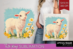 Retro Easter Tote Bag - Easter Tote Bag PNG Sublimation Product Image 1