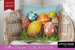 Retro Easter Pillow Sublimation - Easter Pillow Cover PNG Product Image 1