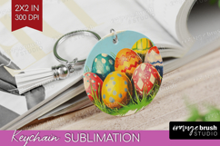 Retro Easter Keychain PNG - Easter Keychain Sublimation Product Image 1