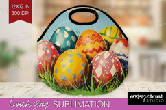 Retro Easter Lunch Bag - Easter Lunch Bug PNG Sublimation Product Image 1