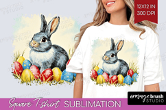 Retro Easter Square Tshirt Background - Easter PNG Product Image 1