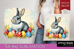 Retro Easter Tote Bag - Easter Tote Bag PNG Sublimation Product Image 1