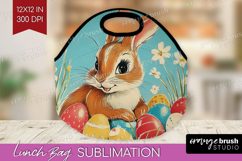 Retro Easter Lunch Bag - Easter Lunch Bug PNG Sublimation Product Image 1
