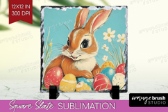 Retro Easter Slate PNG - Easter Square Slate Sublimation Product Image 1