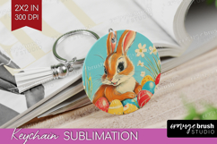 Retro Easter Keychain PNG - Easter Keychain Sublimation Product Image 1