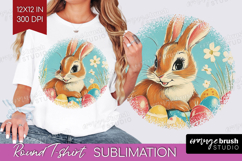 Retro Easter Round Tshirt Background - Easter PNG Product Image 1