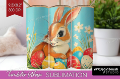 Retro Easter Tumbler Wrap - Easter Tumbler PNG Sublimation Product Image 1