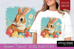 Retro Easter Square Tshirt Background - Easter PNG Product Image 1