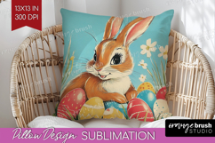 Retro Easter Pillow Sublimation - Easter Pillow Cover PNG Product Image 1