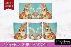 Retro Easter Mug Wrap - Easter Mug PNG Sublimation Product Image 1