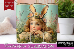 Retro Easter Tumbler Wrap - Easter Tumbler PNG Sublimation Product Image 1
