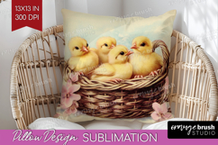 Retro Easter Pillow Sublimation - Easter Pillow Cover PNG Product Image 1