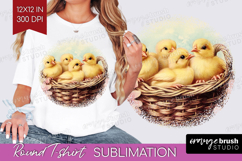 Retro Easter Round Tshirt Background - Easter PNG Product Image 1