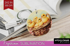 Retro Easter Keychain PNG - Easter Keychain Sublimation Product Image 1