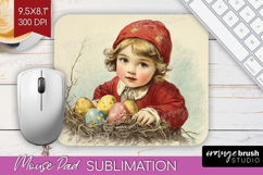 Retro Easter Mouse Pad Sublimation - Easter Mousepad PNG Product Image 1