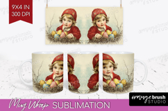 Retro Easter Mug Wrap - Easter Mug PNG Sublimation Product Image 1