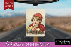 Retro Easter Air Freshener PNG - Easter PNG Sublimation Product Image 1
