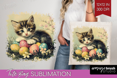 Retro Easter Tote Bag - Easter Tote Bag PNG Sublimation Product Image 1