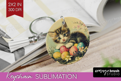 Retro Easter Keychain PNG - Easter Keychain Sublimation Product Image 1