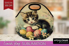 Retro Easter Lunch Bag - Easter Lunch Bug PNG Sublimation Product Image 1