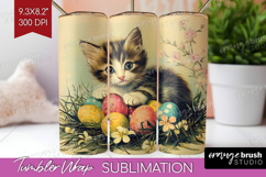 Retro Easter Tumbler Wrap - Easter Tumbler PNG Sublimation Product Image 1