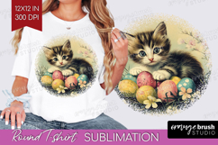 Retro Easter Round Tshirt Background - Easter PNG Product Image 1
