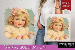 Retro Easter Tote Bag - Easter Tote Bag PNG Sublimation Product Image 1