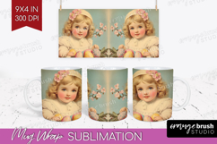 Retro Easter Mug Wrap - Easter Mug PNG Sublimation Product Image 1