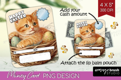 Happy Easter Money Card PNG - Retro Easter Money Card Holder Product Image 1
