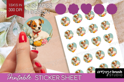 Retro Easter Round Sticker - Easter Printable Sticker Sheet Product Image 1