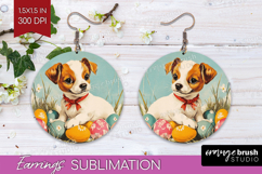 Retro Easter Round Earrings - Easter PNG Sublimation Product Image 1
