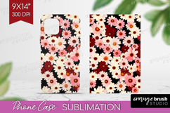 Retro Flowers Phone Case PNG - Floral Case PNG Sublimation Product Image 1