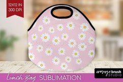 Retro Flowers Lunch Bag - Floral Lunch Bug PNG Sublimation Product Image 1