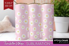 Retro Flowers Tumbler Wrap - Floral Tumbler PNG Sublimation Product Image 1