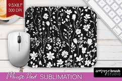 Retro Flowers Mouse Pad Sublimation - Floral Mousepad PNG Product Image 1