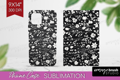 Retro Flowers Phone Case PNG - Floral Case PNG Sublimation Product Image 1