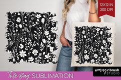 Retro Flowers Tote Bag - Floral Tote Bag PNG Sublimation Product Image 1