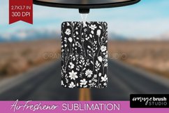 Retro Flowers Air Freshener PNG - Floral PNG Sublimation Product Image 1