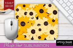 Retro Flowers Mouse Pad Sublimation - Floral Mousepad PNG Product Image 1