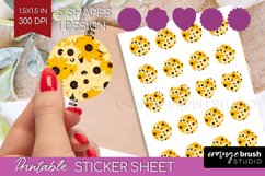 Retro Flowers Round Sticker - Floral Printable Sticker Sheet Product Image 1