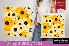 Retro Flowers Tote Bag - Floral Tote Bag PNG Sublimation Product Image 1