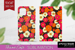 Retro Flowers Phone Case PNG - Floral Case PNG Sublimation Product Image 1