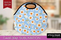 Retro Flowers Lunch Bag - Floral Lunch Bug PNG Sublimation Product Image 1