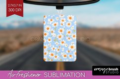 Retro Flowers Air Freshener PNG - Floral PNG Sublimation Product Image 1