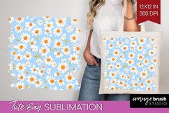 Retro Flowers Tote Bag - Floral Tote Bag PNG Sublimation Product Image 1